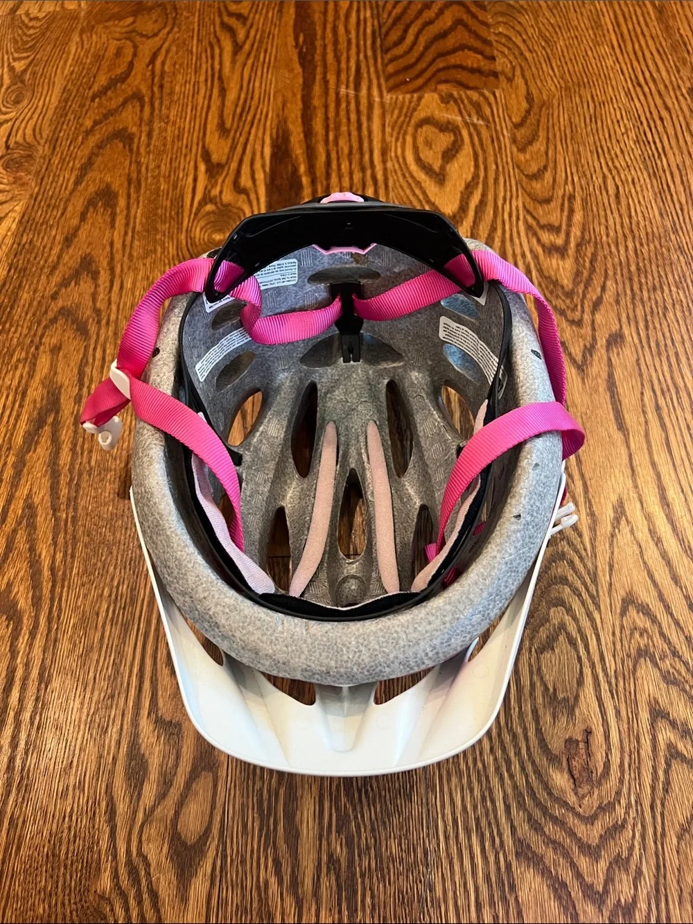 Giro Kids White Helmet with Pink, Purple & Red Floral Accents